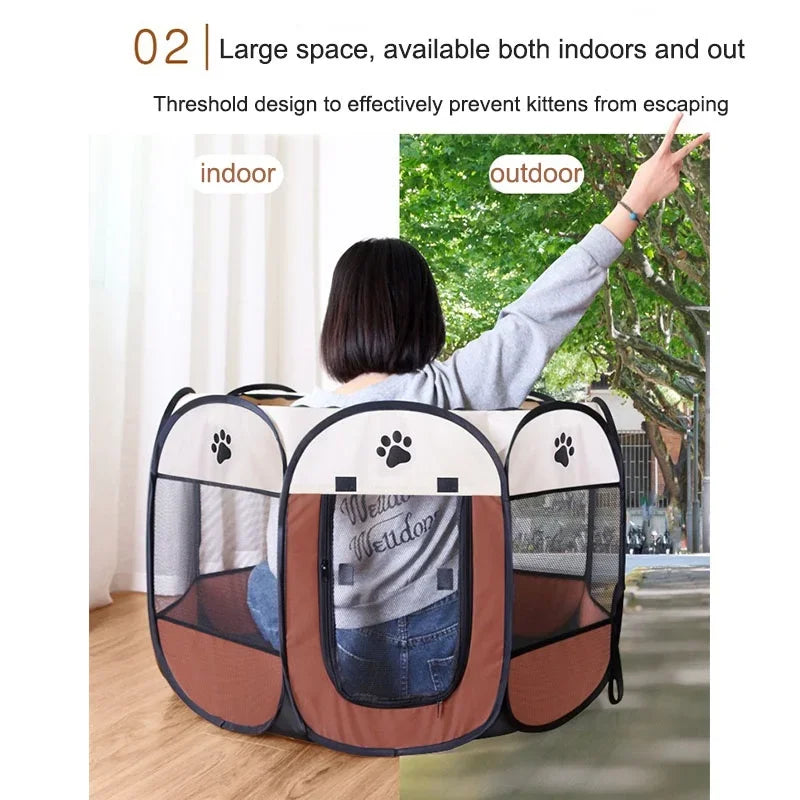 Portable Foldable Outdoor Dogtent Dog House Portable Folding Travel Pet Tent Cat/Dog Cage Easy Operation Large Cat/Dog Fences