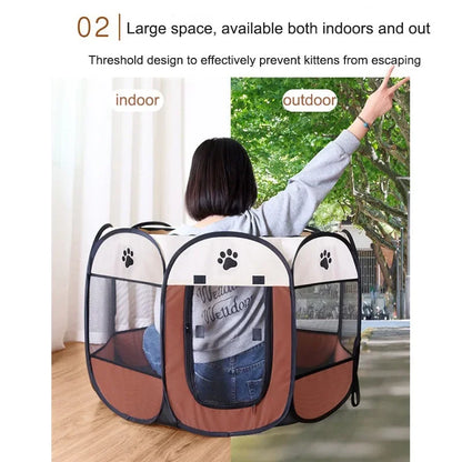 Portable Foldable Outdoor Dogtent Dog House Portable Folding Travel Pet Tent Cat/Dog Cage Easy Operation Large Cat/Dog Fences