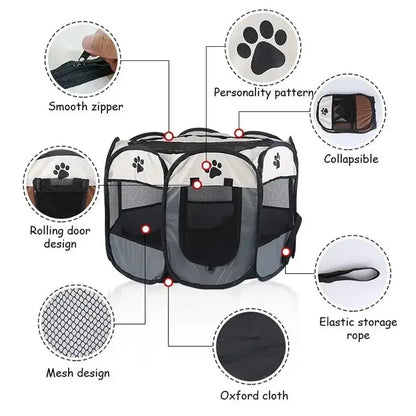 Portable Foldable Outdoor Dogtent Dog House Portable Folding Travel Pet Tent Cat/Dog Cage Easy Operation Large Cat/Dog Fences