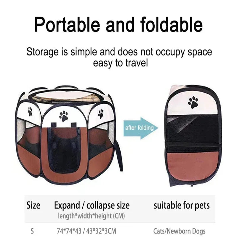 Portable Foldable Outdoor Dogtent Dog House Portable Folding Travel Pet Tent Cat/Dog Cage Easy Operation Large Cat/Dog Fences